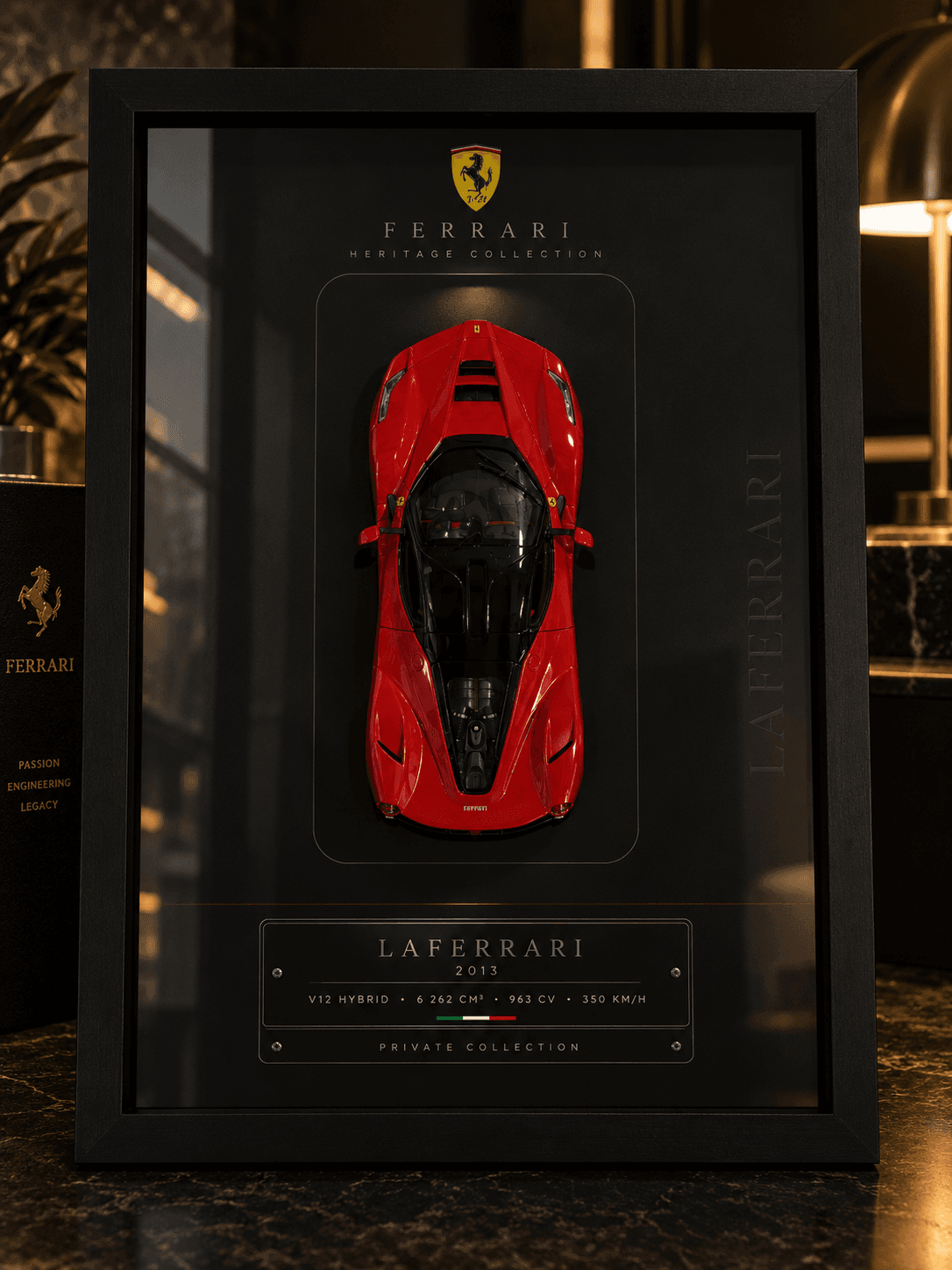 Cadre 3D Ferrari LaFerrari (2013) en relief – format 30 × 40 cm | Dream Frame